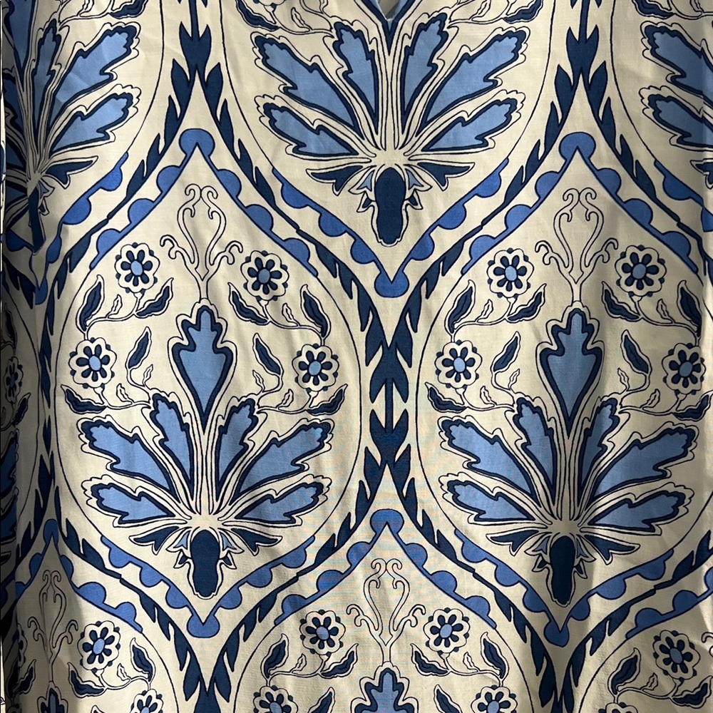 Talbots Blue and White Floral Blouse - Picture 3 of 5